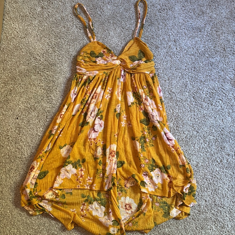 Free People Floral Yellow Top XS